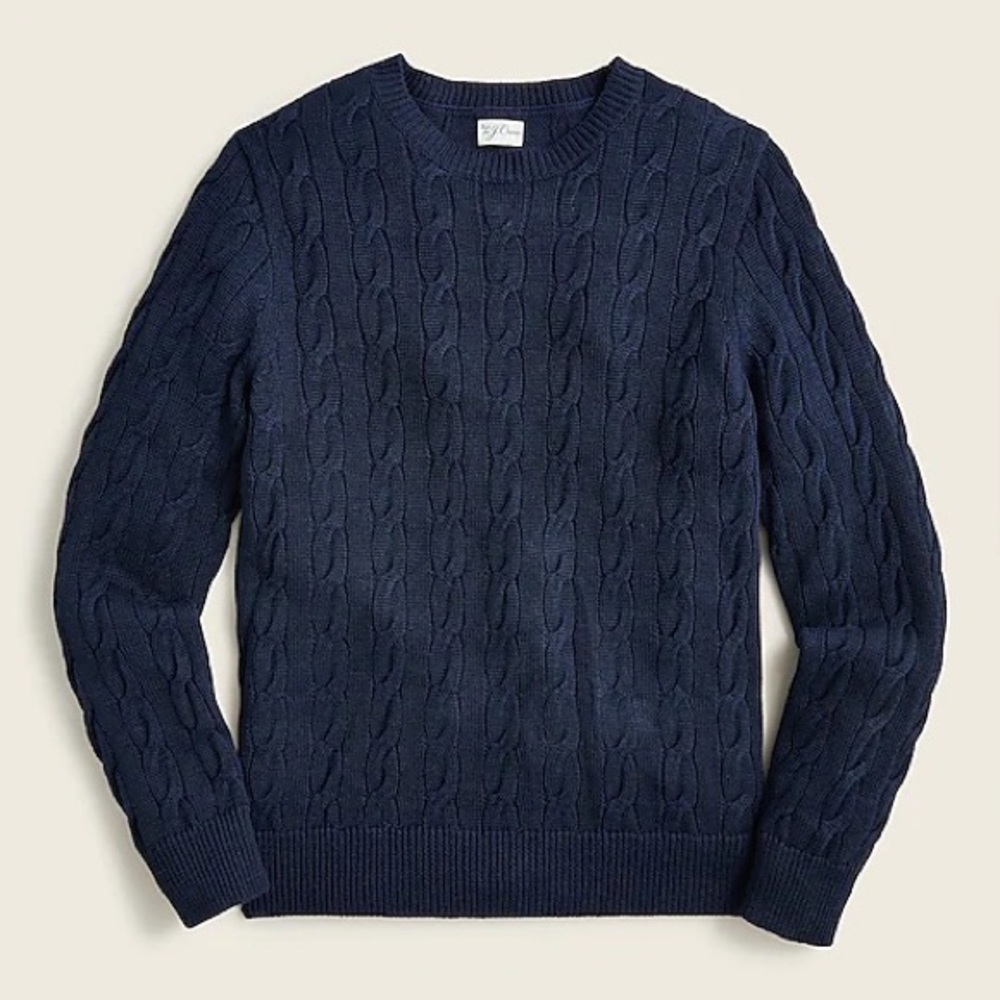 J Crew Navy Cable Knit Sweater Size S